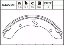 Комлект тормозных накладок ASIMCO K4453M