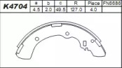 Комлект тормозных накладок ASIMCO K4704