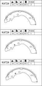 Комлект тормозных накладок ASIMCO K4724