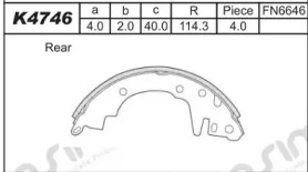 Комлект тормозных накладок ASIMCO K4746