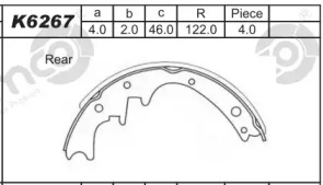 Комлект тормозных накладок ASIMCO K6267
