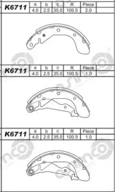 Комлект тормозных накладок ASIMCO K6711