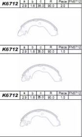 Комлект тормозных накладок ASIMCO K6712