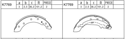 Комлект тормозных накладок ASIMCO K7769