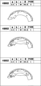 Комлект тормозных накладок ASIMCO K9002