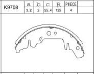 Комлект тормозных накладок ASIMCO K9708