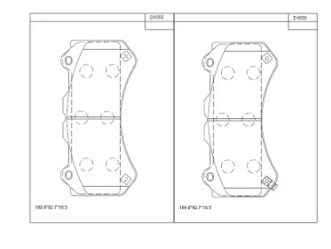 Комплект тормозных колодок ASIMCO KD1555