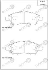 Комплект тормозных колодок ASIMCO KD1746