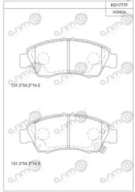 Комплект тормозных колодок ASIMCO KD1777F