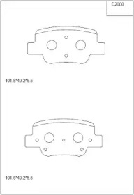 Комплект тормозных колодок ASIMCO KD2000