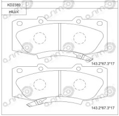 Комплект тормозных колодок ASIMCO KD2389