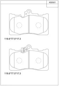 Комплект тормозных колодок ASIMCO KD2521