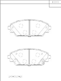 Комплект тормозных колодок ASIMCO KD3043