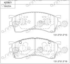 Комплект тормозных колодок ASIMCO KD3601