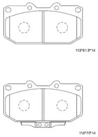 Комплект тормозных колодок ASIMCO KD3705