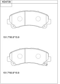 Комплект тормозных колодок ASIMCO KD4739