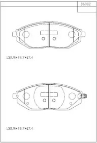 Комплект тормозных колодок ASIMCO KD6002