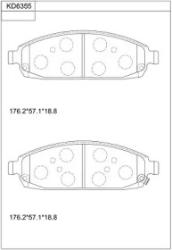 Комплект тормозных колодок ASIMCO KD6355