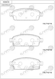 Комплект тормозных колодок ASIMCO KD6518