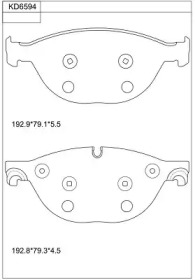 Комплект тормозных колодок ASIMCO KD6594