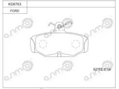 Комплект тормозных колодок ASIMCO KD6763