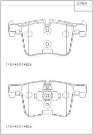 Комплект тормозных колодок ASIMCO KD7004