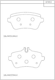 Комплект тормозных колодок ASIMCO KD7053