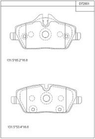 Комплект тормозных колодок ASIMCO KD72801