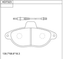 Комплект тормозных колодок ASIMCO KD7323