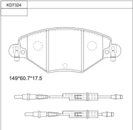 Комплект тормозных колодок ASIMCO KD7324