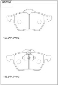 Комплект тормозных колодок ASIMCO KD7338