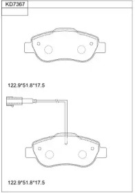 Комплект тормозных колодок ASIMCO KD7367