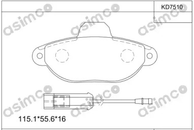 Комплект тормозных колодок ASIMCO KD7510