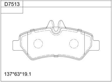 Комплект тормозных колодок ASIMCO KD7513