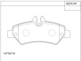 Комплект тормозных колодок ASIMCO KD7513F