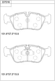 Комплект тормозных колодок ASIMCO KD7516