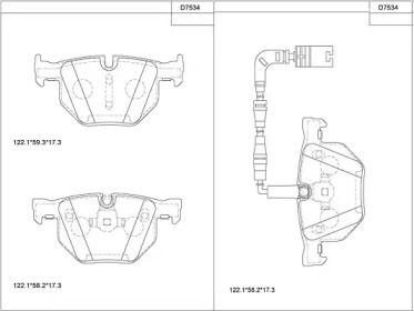 Комплект тормозных колодок ASIMCO KD7534