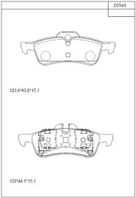 Комплект тормозных колодок ASIMCO KD7543