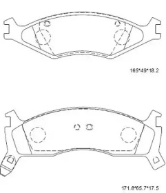 Комплект тормозных колодок ASIMCO KD9710