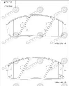 Комплект тормозных колодок ASIMCO KD9727