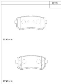 Комплект тормозных колодок ASIMCO KD9773