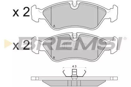 Комплект тормозных колодок BREMSI BP2417