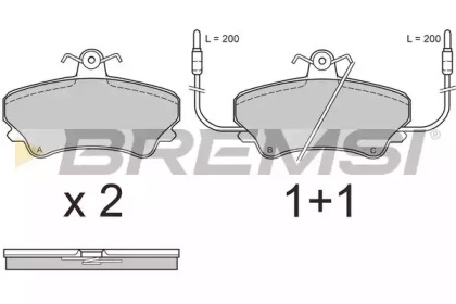 Комплект тормозных колодок BREMSI BP2557