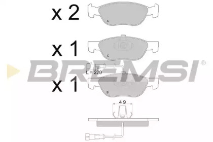 Комплект тормозных колодок BREMSI BP2667