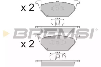 Комплект тормозных колодок BREMSI BP2835