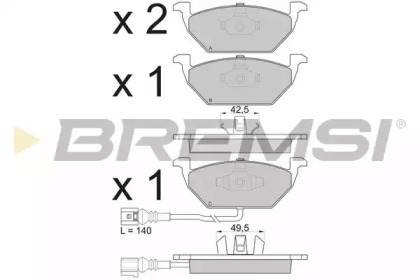 Комплект тормозных колодок BREMSI BP2848