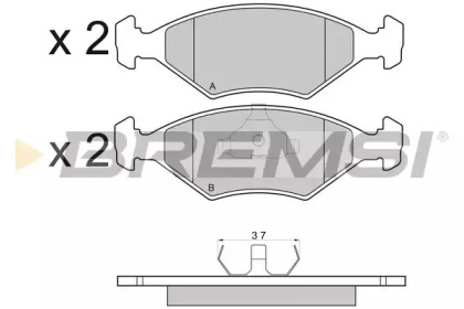 Комплект тормозных колодок BREMSI BP2977