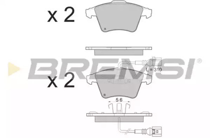 Комплект тормозных колодок BREMSI BP3142