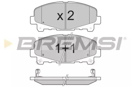 Комплект тормозных колодок BREMSI BP3373