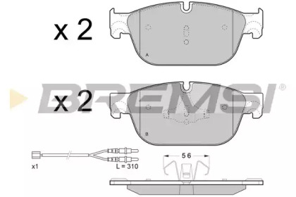 Комплект тормозных колодок BREMSI BP3432